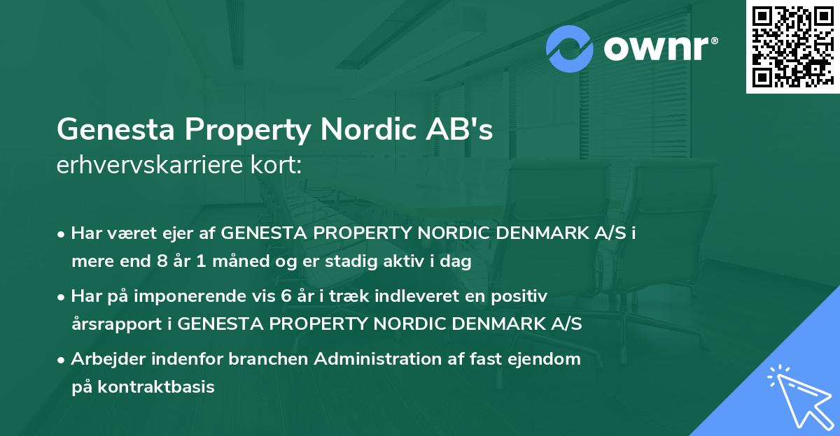 Genesta Property Nordic AB's erhvervskarriere kort