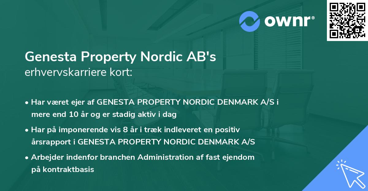 Genesta Property Nordic AB's erhvervskarriere kort