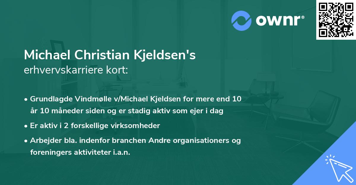 Michael Christian Kjeldsen's erhvervskarriere kort