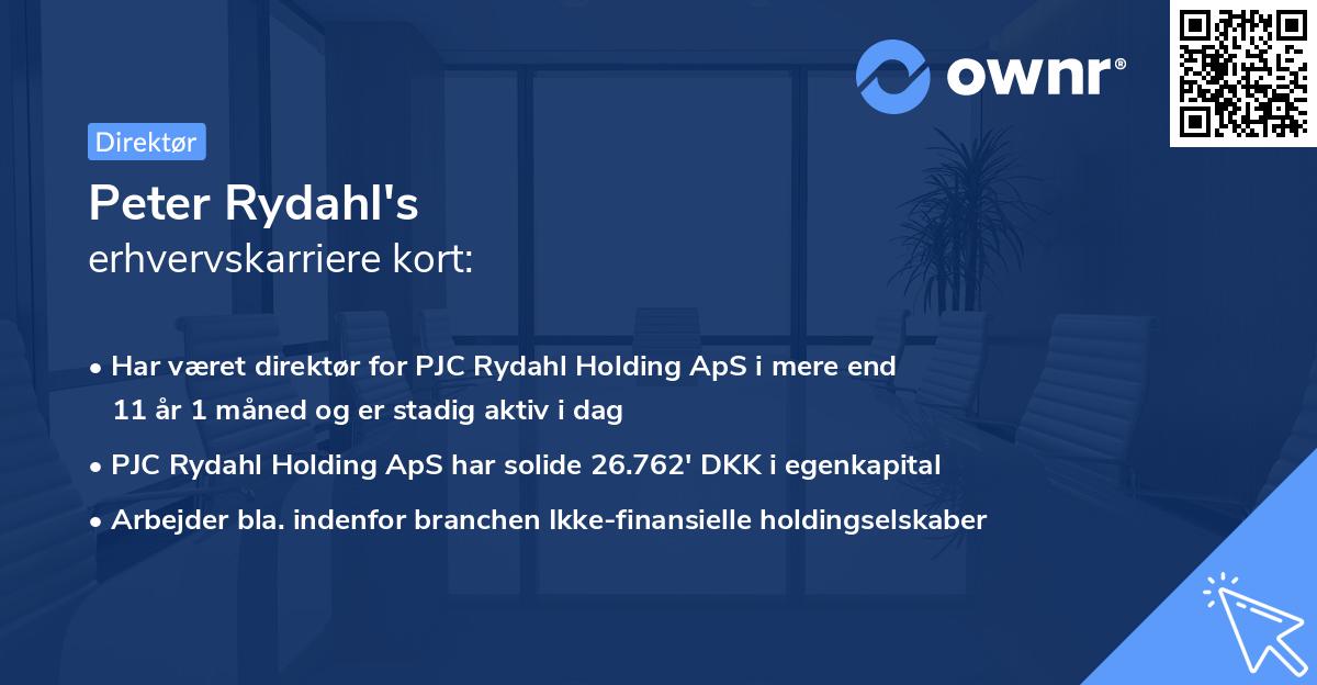 Peter Rydahl's erhvervskarriere kort