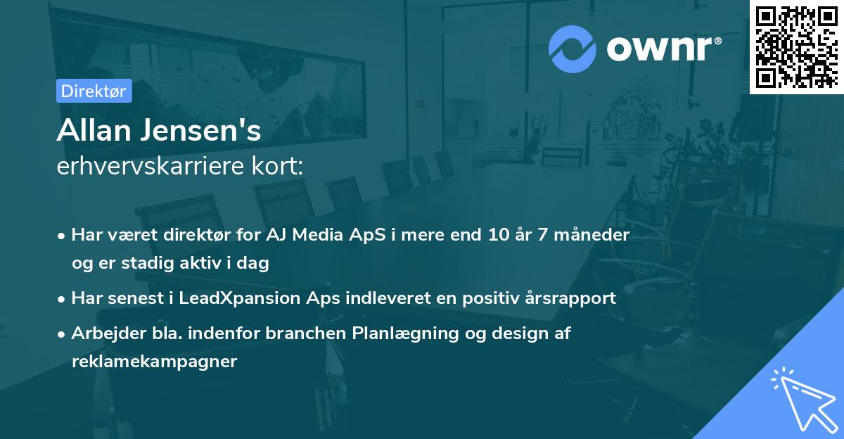 Allan Jensen's erhvervskarriere kort