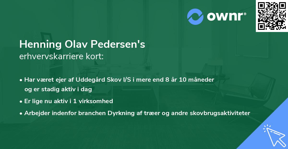 Henning Olav Pedersen's erhvervskarriere kort