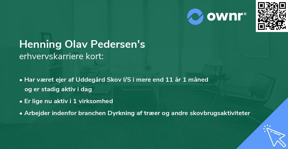 Henning Olav Pedersen's erhvervskarriere kort