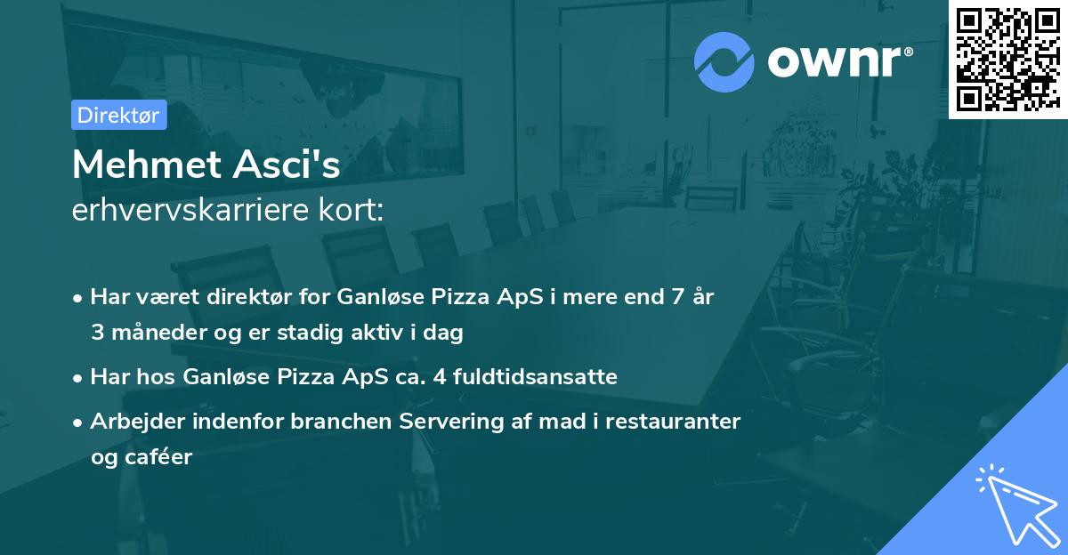 Mehmet Asci's erhvervskarriere kort
