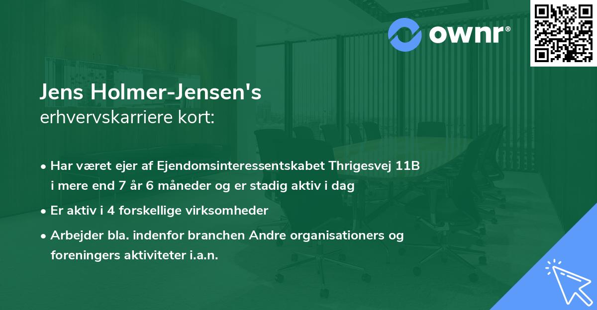 Jens Holmer-Jensen's erhvervskarriere kort