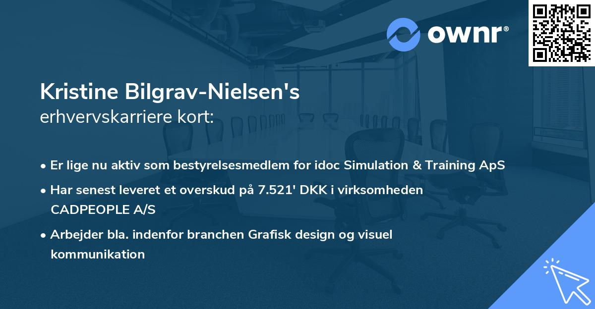 Kristine Bilgrav-Nielsen's erhvervskarriere kort