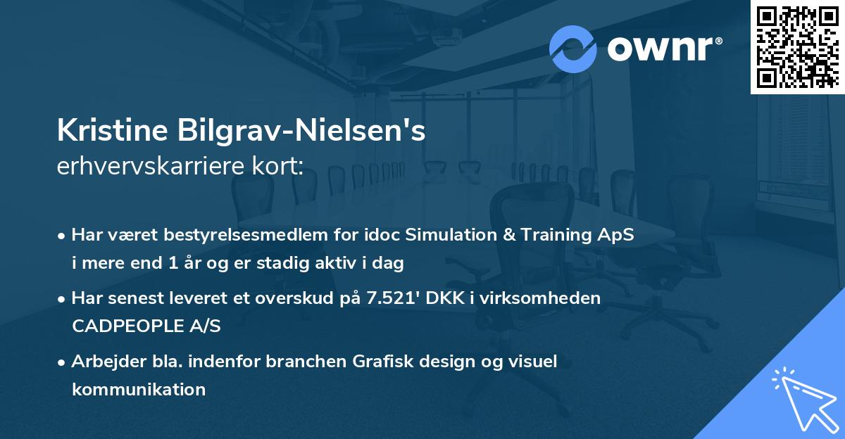 Kristine Bilgrav-Nielsen's erhvervskarriere kort