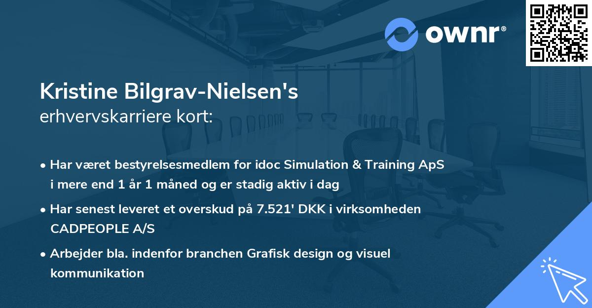 Kristine Bilgrav-Nielsen's erhvervskarriere kort