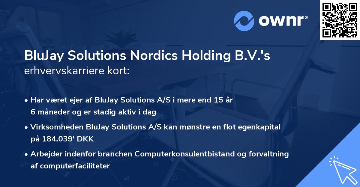 BluJay Solutions Nordics Holding B.V.'s erhvervskarriere kort