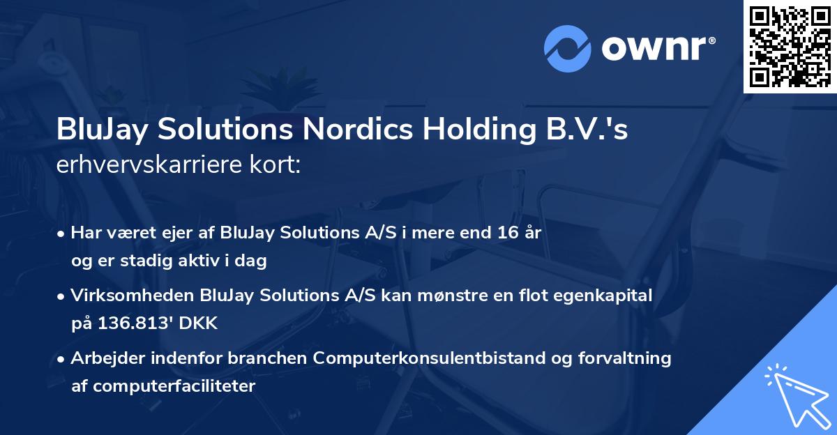 BluJay Solutions Nordics Holding B.V.'s erhvervskarriere kort