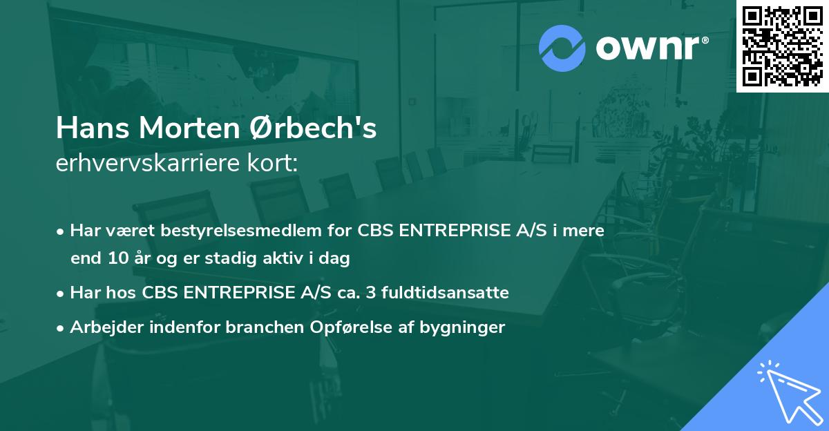 Hans Morten Ørbech's erhvervskarriere kort