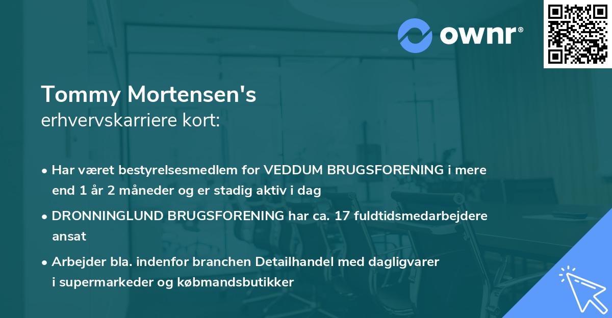 Tommy Mortensen's erhvervskarriere kort