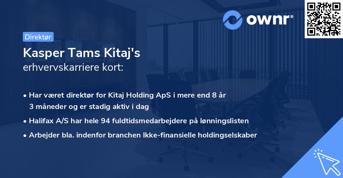 Kasper Tams Kitaj's erhvervskarriere kort