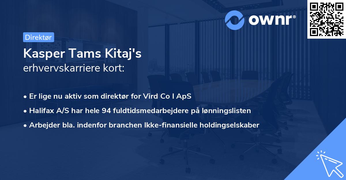 Kasper Tams Kitaj's erhvervskarriere kort