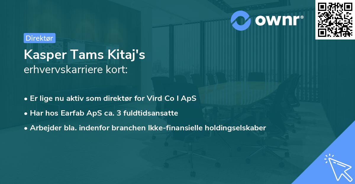 Kasper Tams Kitaj's erhvervskarriere kort