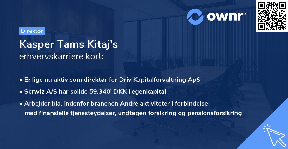 Kasper Tams Kitaj's erhvervskarriere kort
