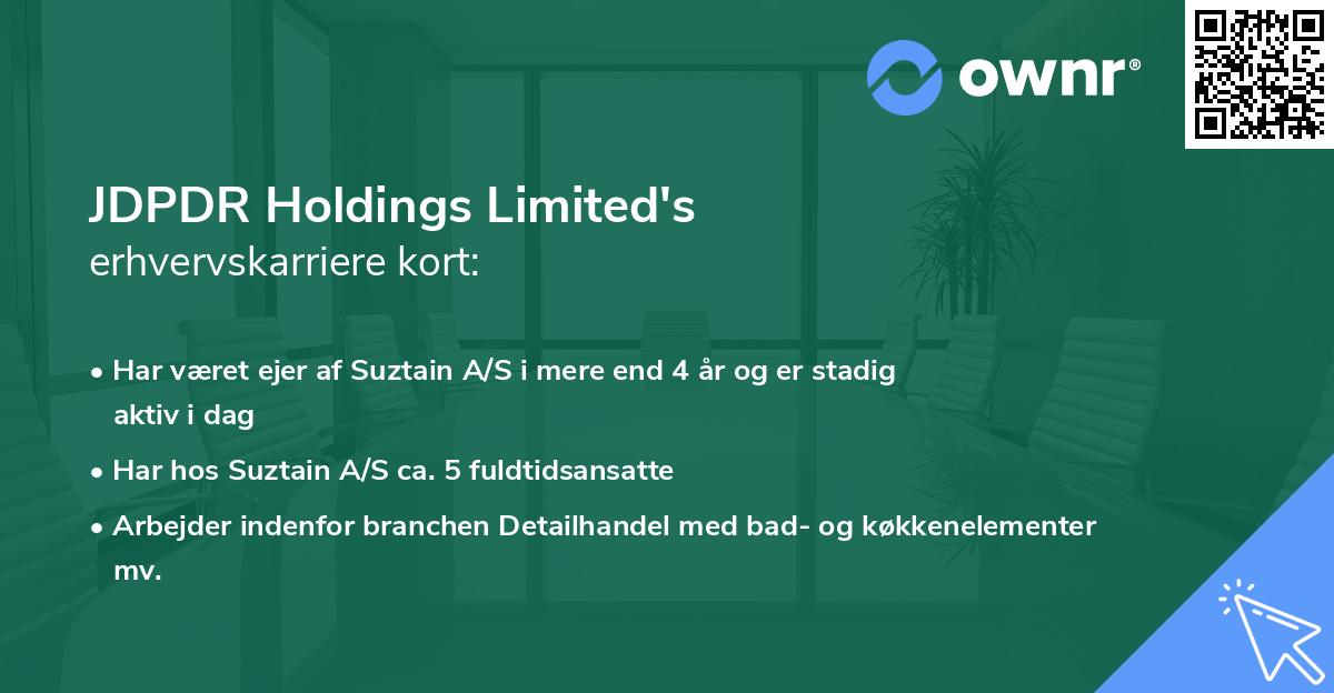 JDPDR Holdings Limited's erhvervskarriere kort