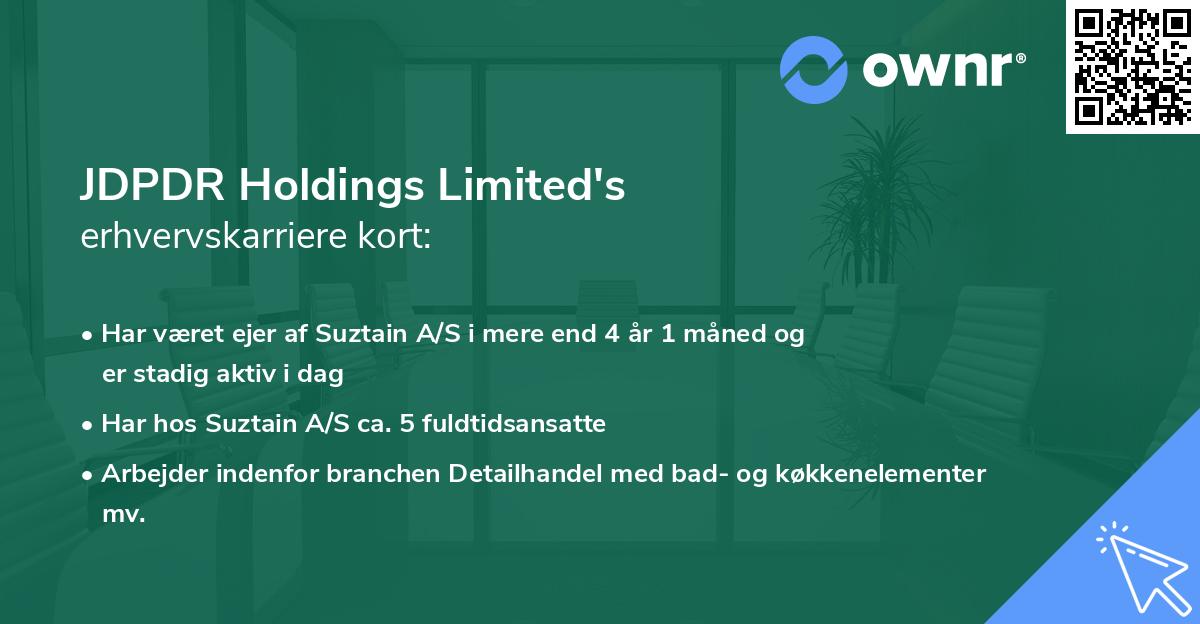 JDPDR Holdings Limited's erhvervskarriere kort