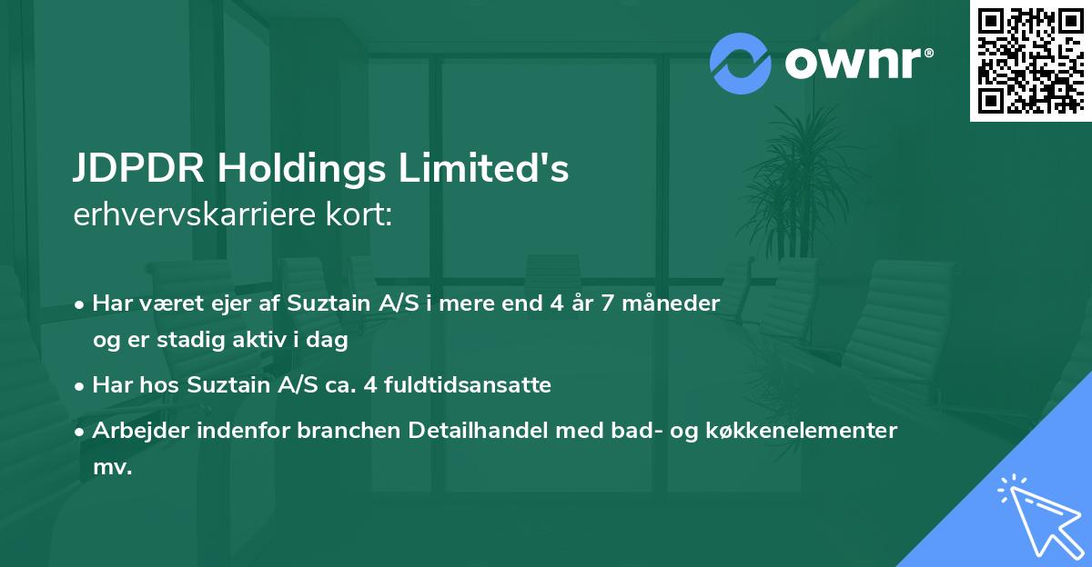 JDPDR Holdings Limited's erhvervskarriere kort