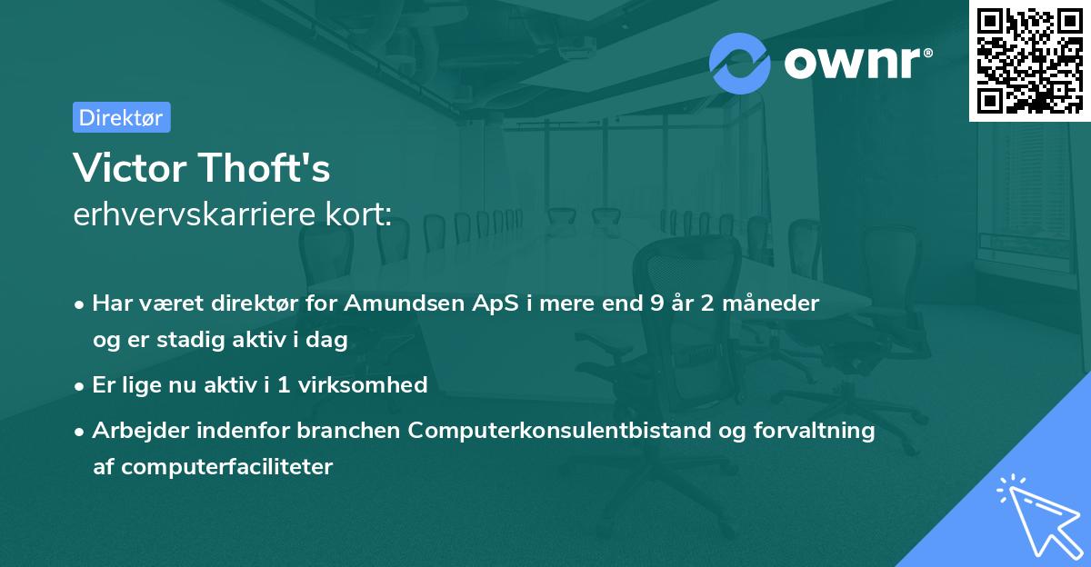 Victor Thoft's erhvervskarriere kort