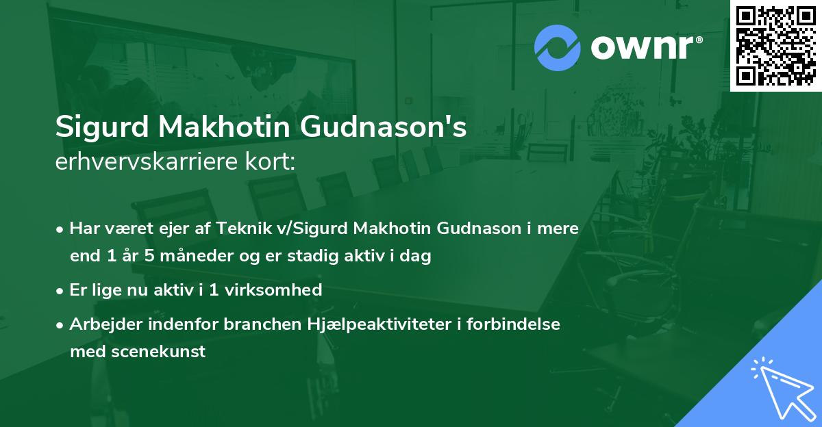 Sigurd Makhotin Gudnason's erhvervskarriere kort