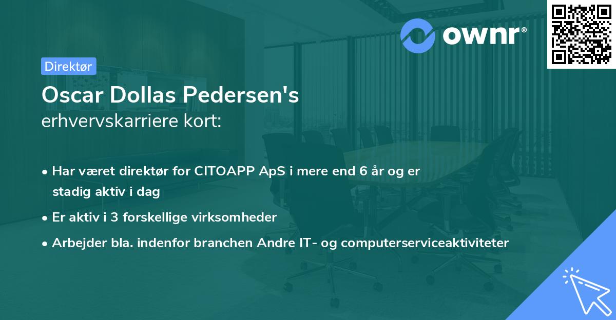 Oscar Dollas Pedersen's erhvervskarriere kort
