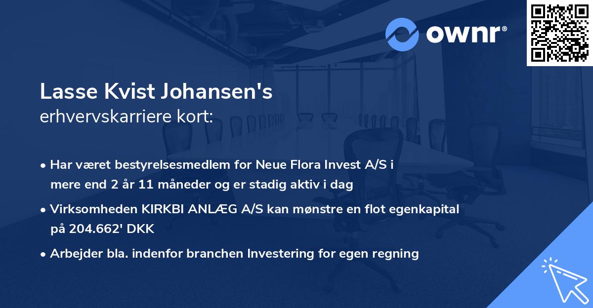 Lasse Kvist Johansen's erhvervskarriere kort