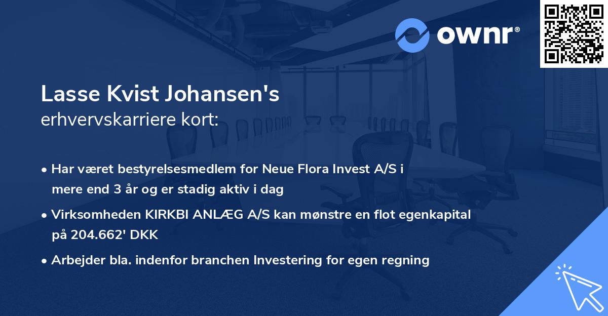 Lasse Kvist Johansen's erhvervskarriere kort