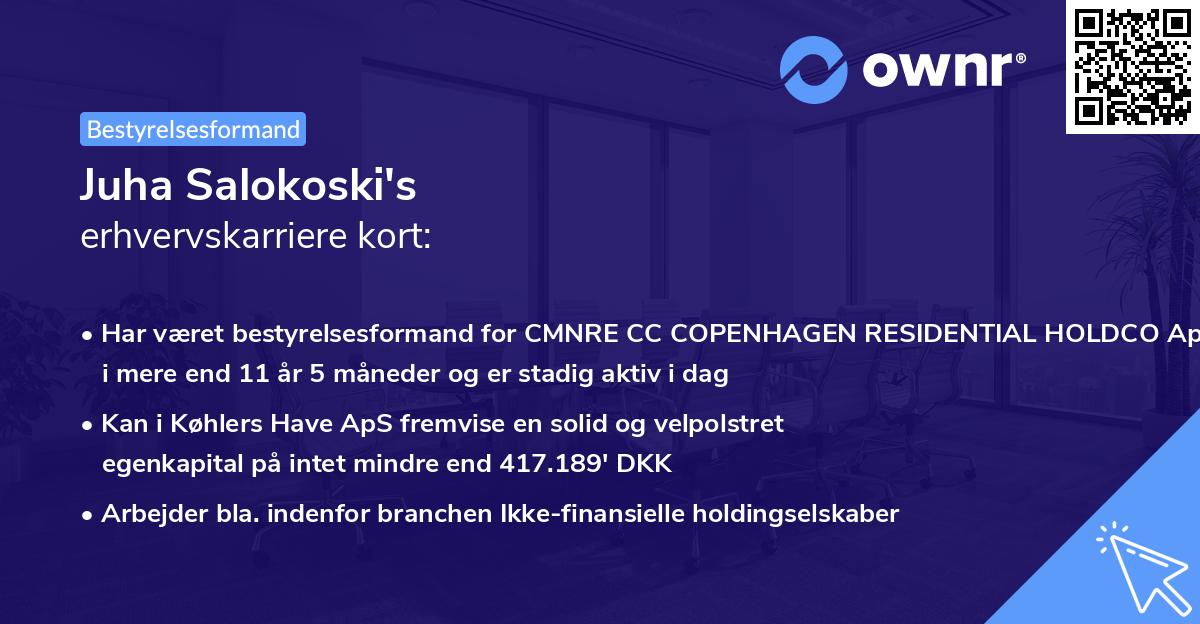 Juha Salokoski's erhvervskarriere kort
