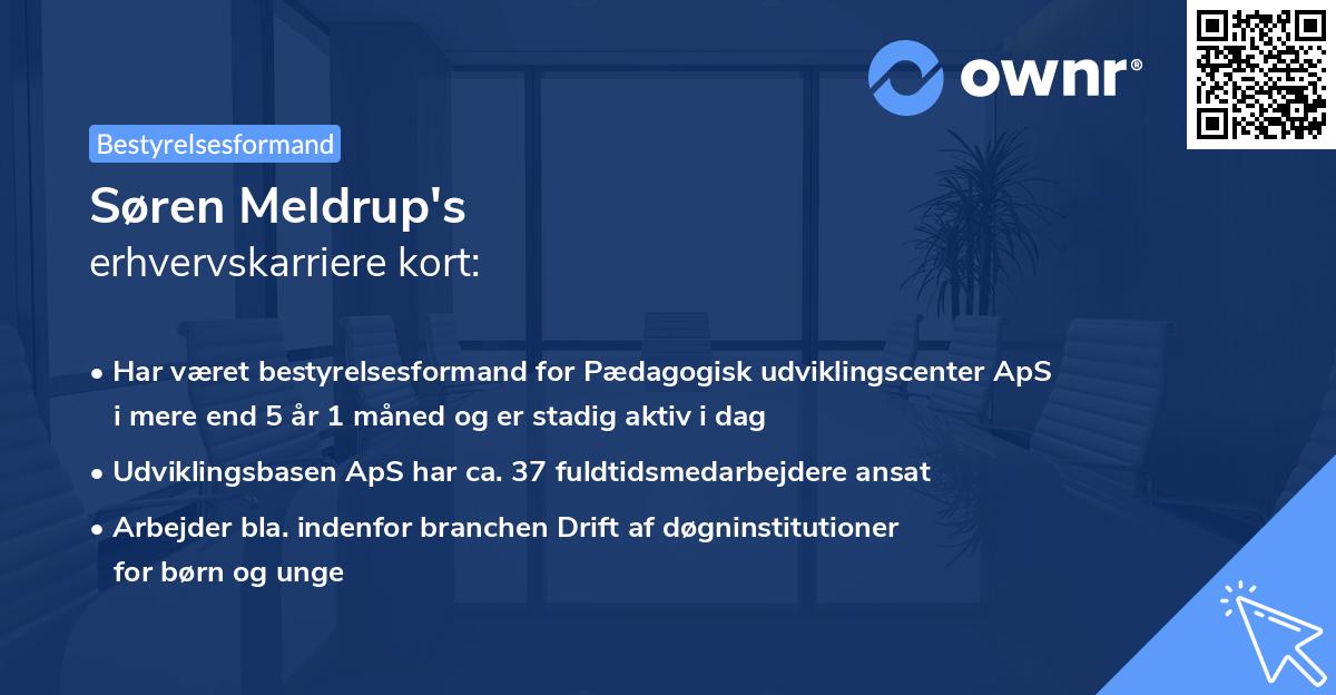 Søren Meldrup's erhvervskarriere kort