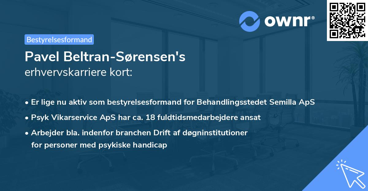 Pavel Beltran-Sørensen's erhvervskarriere kort