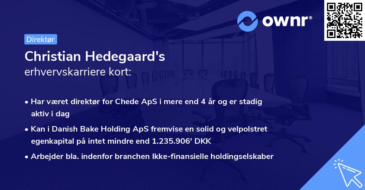 Christian Hedegaard's erhvervskarriere kort