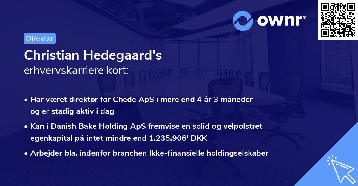 Christian Hedegaard's erhvervskarriere kort