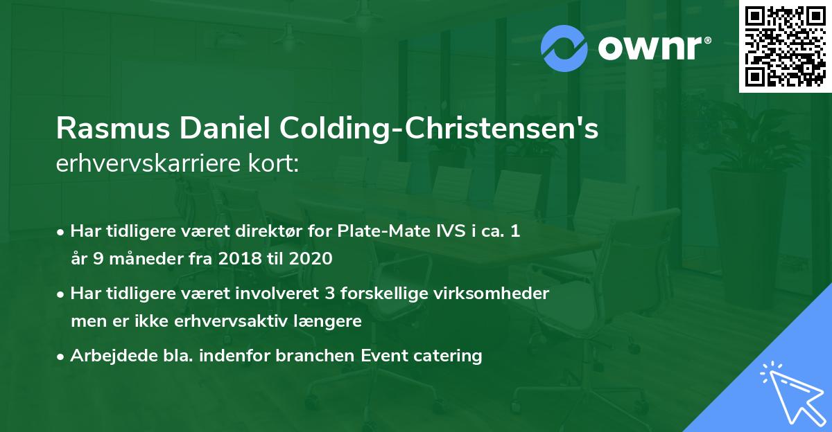 Rasmus Daniel Colding-Christensen's erhvervskarriere kort