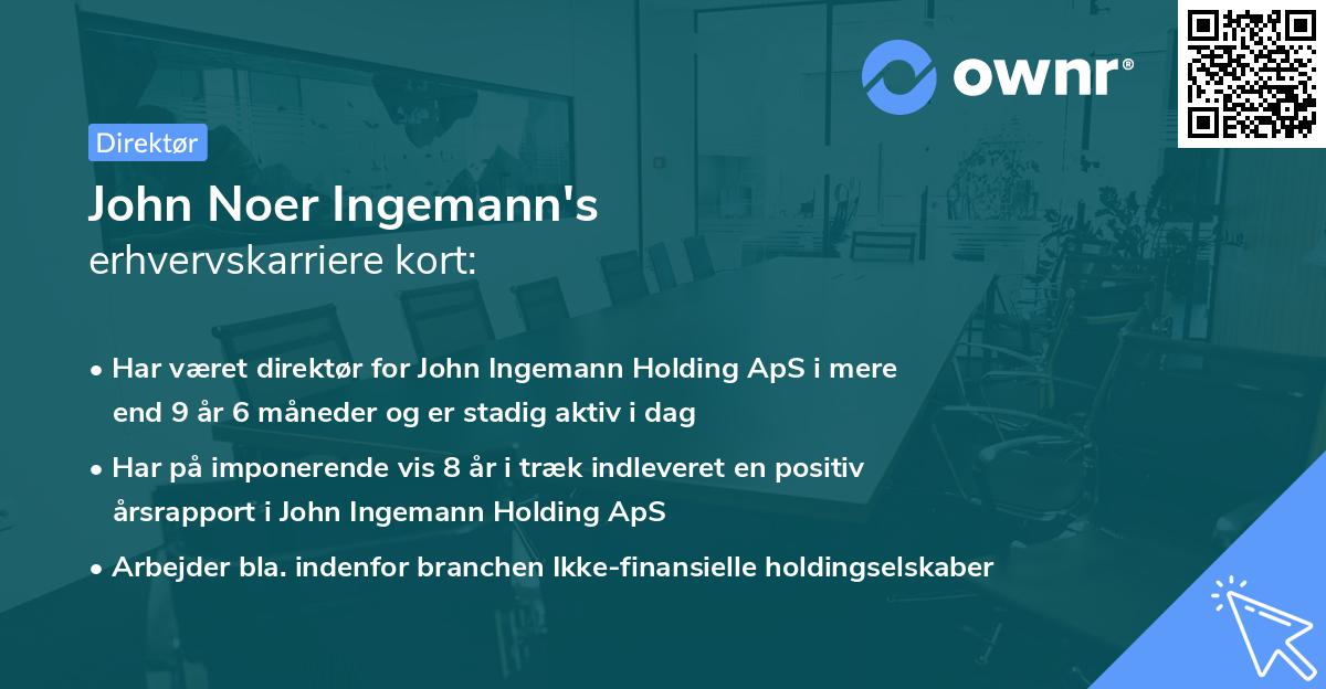 John Noer Ingemann's erhvervskarriere kort