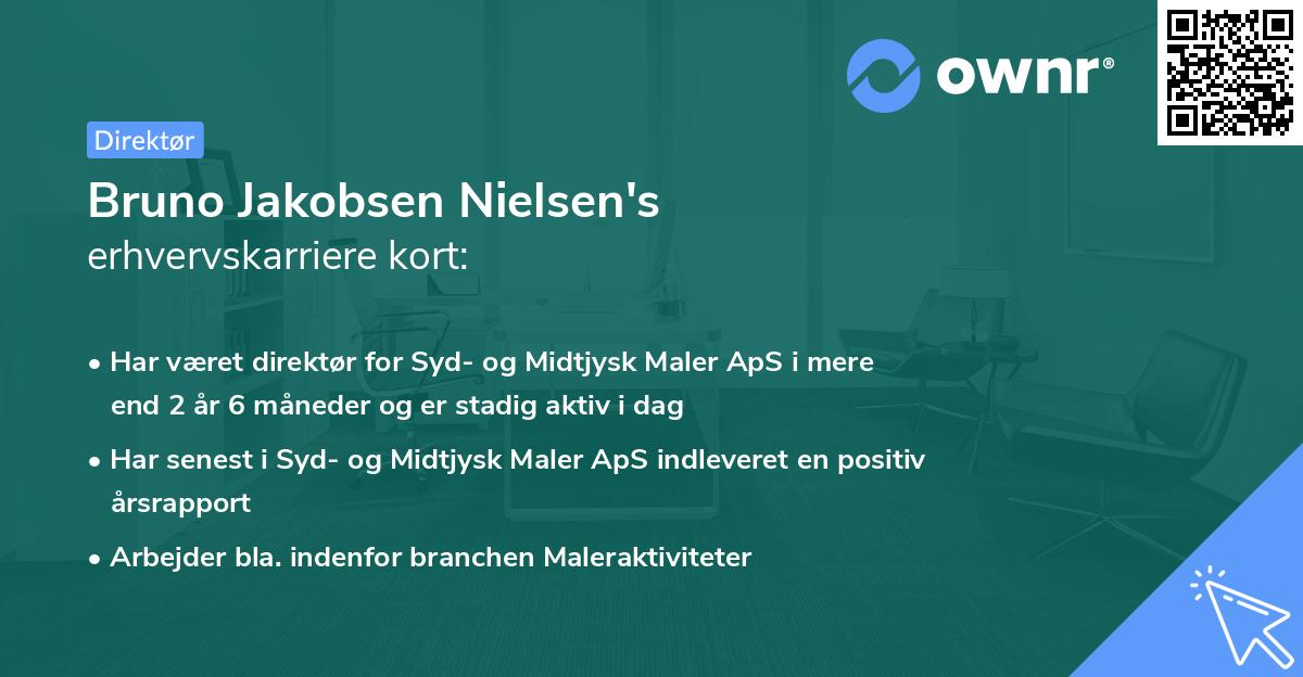 Bruno Jakobsen Nielsen's erhvervskarriere kort