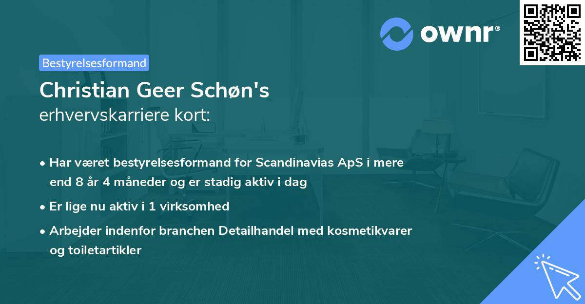 Christian Geer Schøn's erhvervskarriere kort