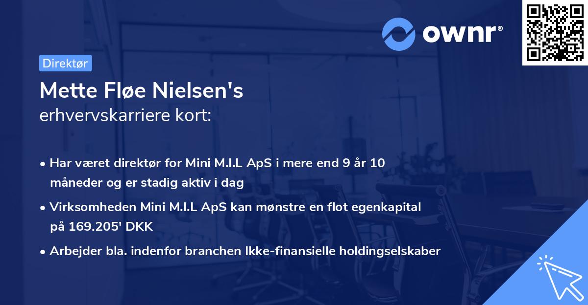 Mette Fløe Nielsen's erhvervskarriere kort