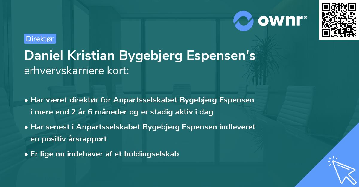 Daniel Kristian Bygebjerg Espensen's erhvervskarriere kort