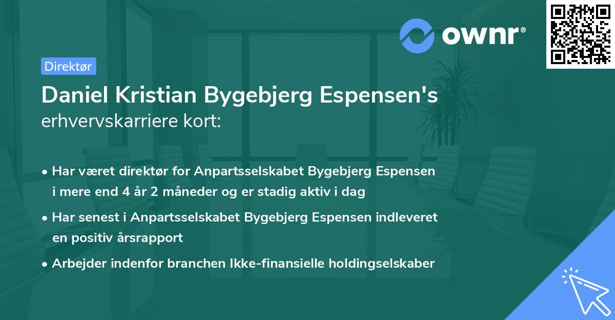 Daniel Kristian Bygebjerg Espensen's erhvervskarriere kort
