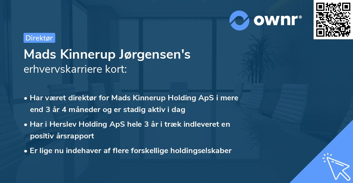 Mads Kinnerup Jørgensen's erhvervskarriere kort
