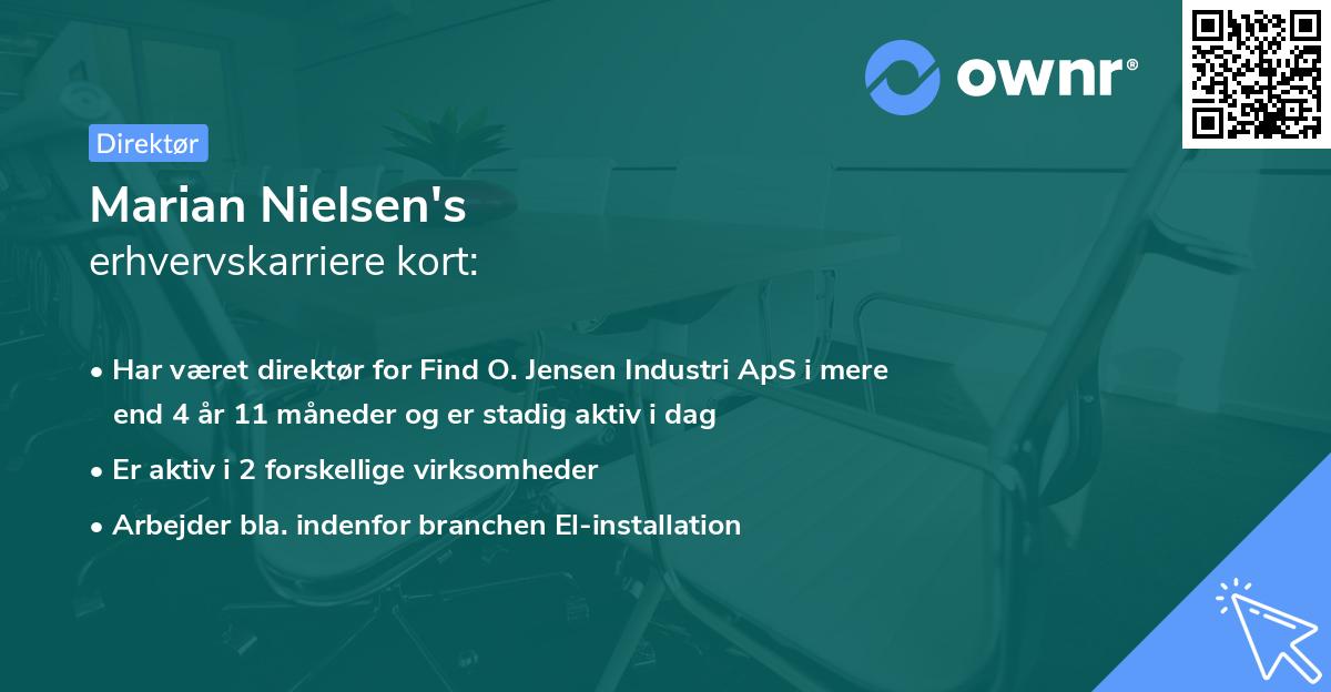Marian Nielsen's erhvervskarriere kort
