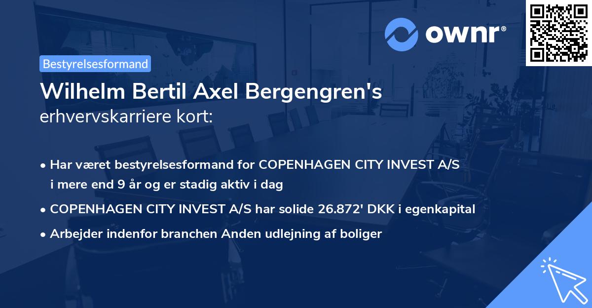 Wilhelm Bertil Axel Bergengren's erhvervskarriere kort