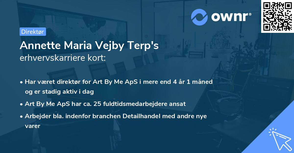 Annette Maria Vejby Terp's erhvervskarriere kort
