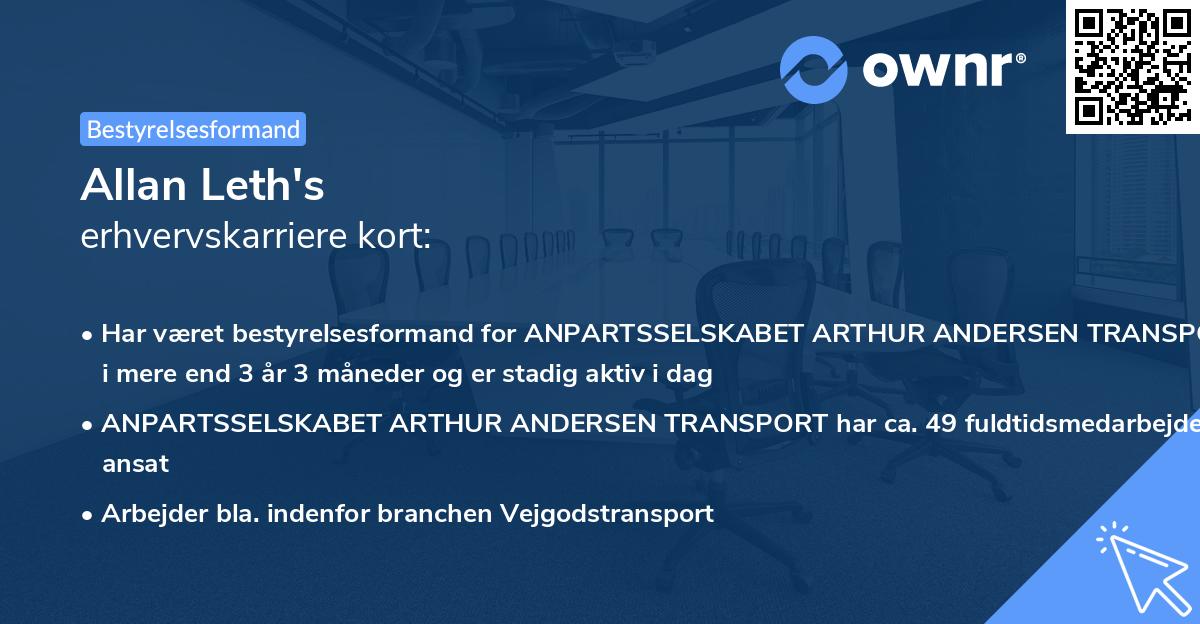 Allan Leth's erhvervskarriere kort