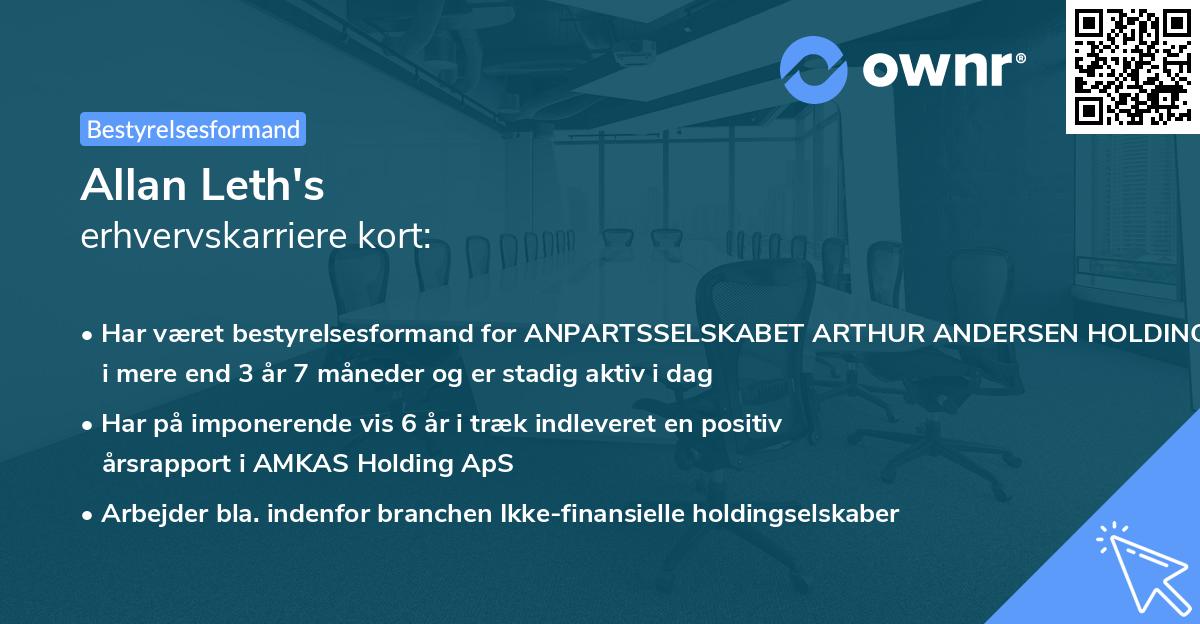 Allan Leth's erhvervskarriere kort