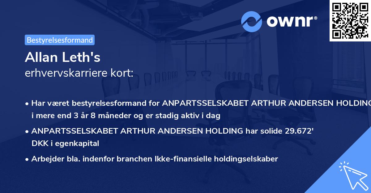 Allan Leth's erhvervskarriere kort