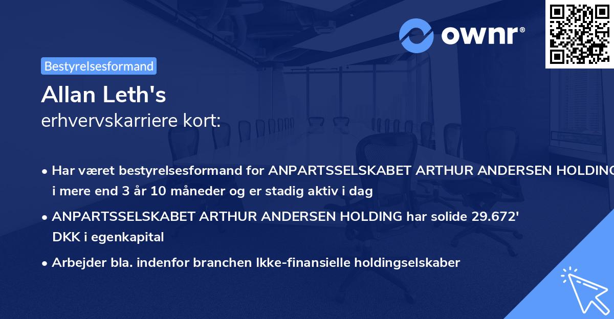 Allan Leth's erhvervskarriere kort
