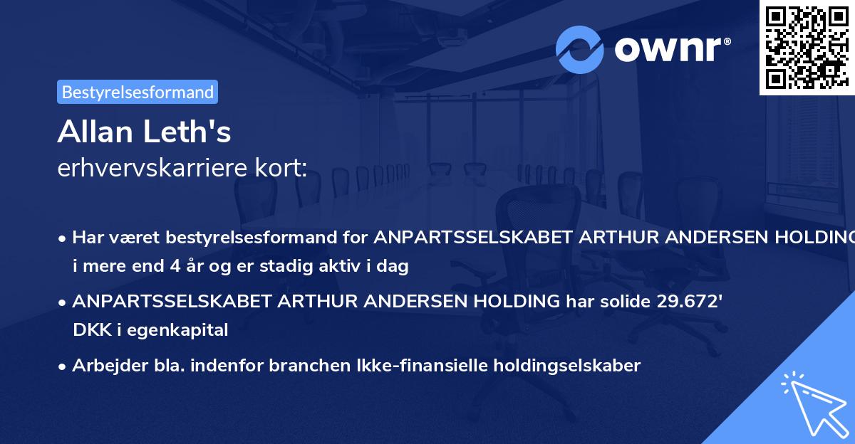 Allan Leth's erhvervskarriere kort