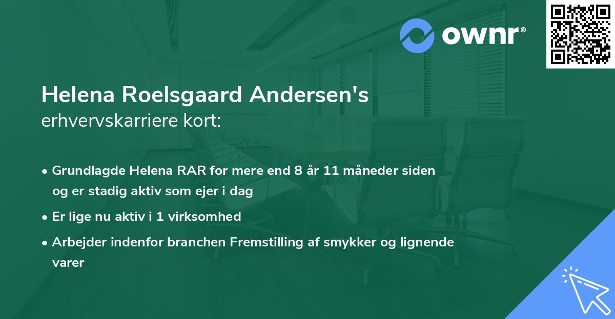 Helena Roelsgaard Andersen's erhvervskarriere kort